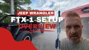 FTX-1 Optima Jeep Setup Portable HF Trial with Fence Post & Grounding Mats