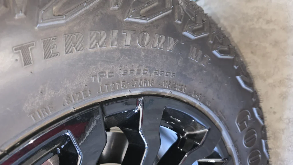 goodyear wrangler territory mt sidewall lt275 70r18
