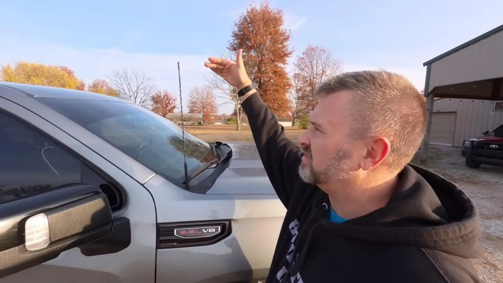 ryan showing votex antenna height over cab