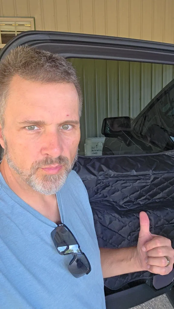xitalia dog car door protector installed thumbs up