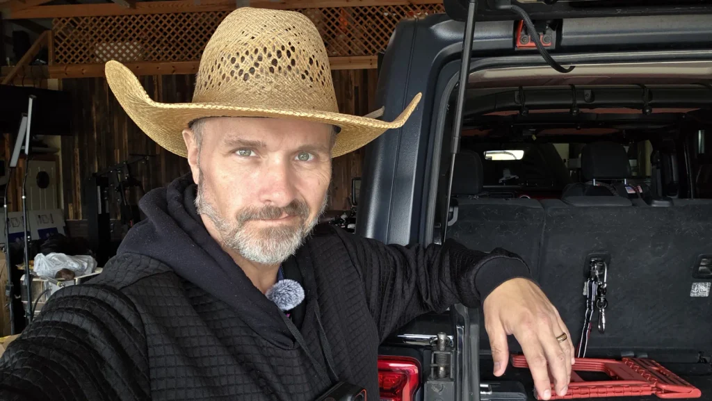 ryan cowboy hat at jeep